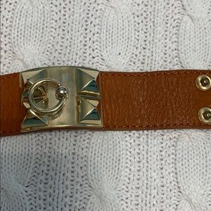 Hermès style buckle stud bracelet leather